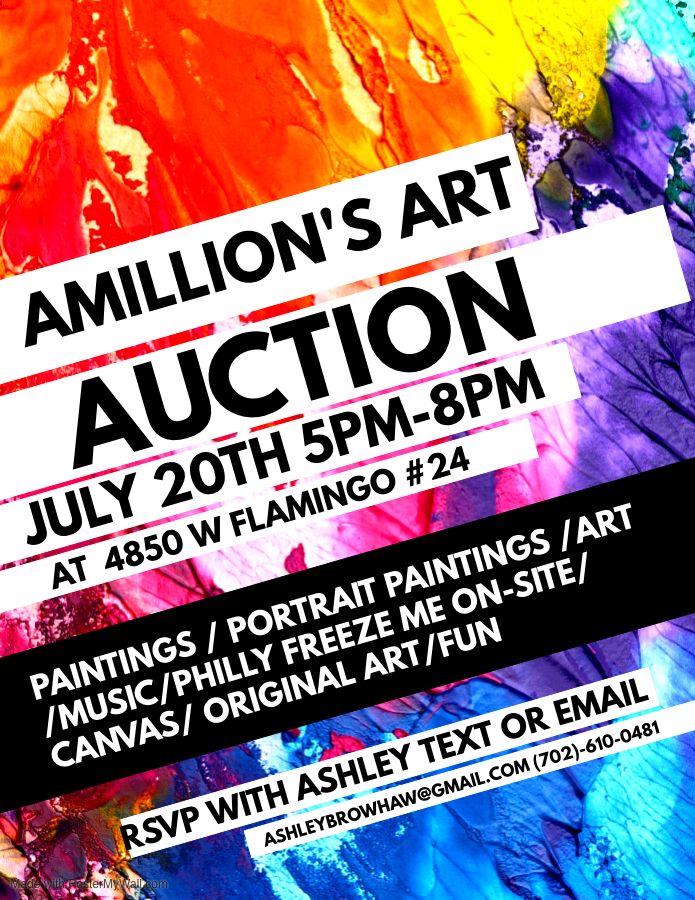 Amillion Art Auction Flyer Las Vegas, NV