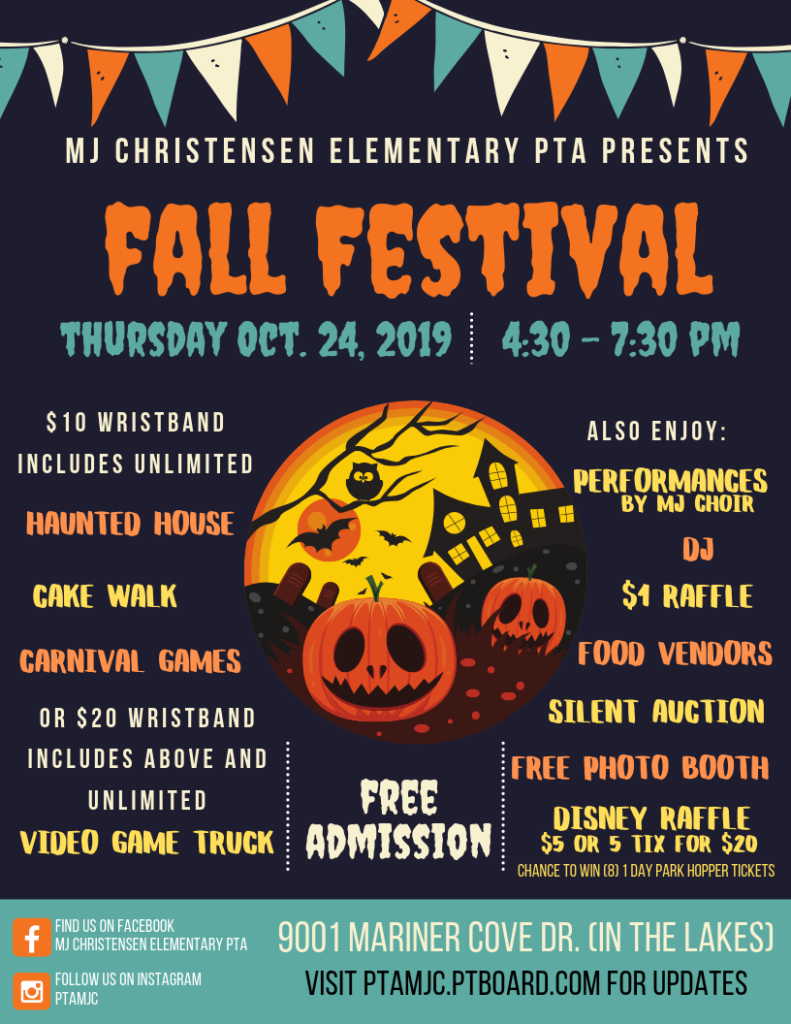 MJ Christensen PTA Fall Festival Flyer